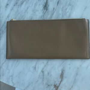 The Row Dark Tan Flat Clutch